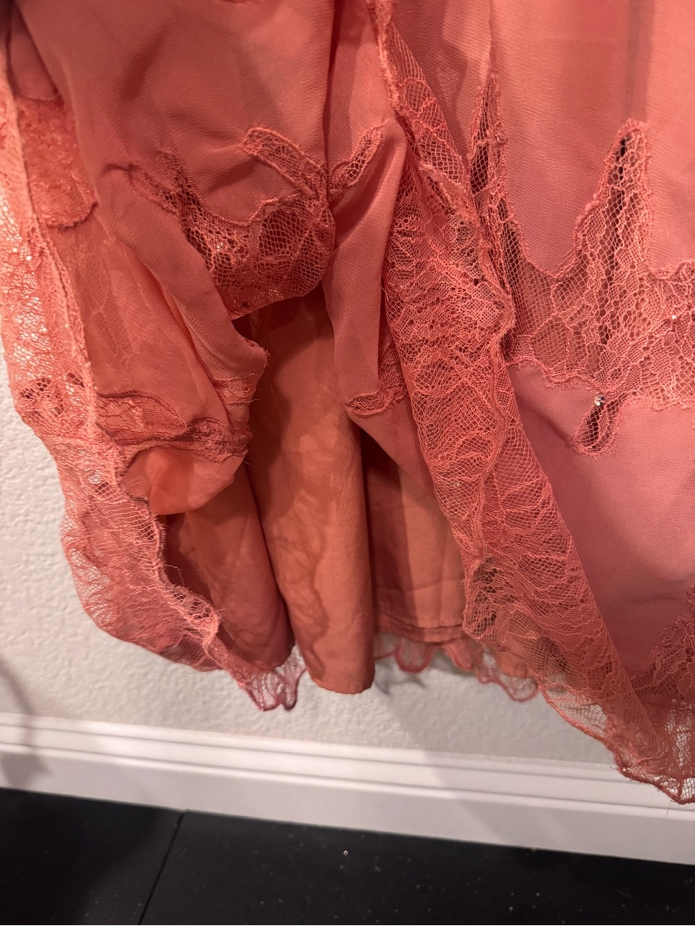 Anthropologie Dusty Rose Lace Maxi Dress Size Medium Romantic Boho - Picture 11 of 15